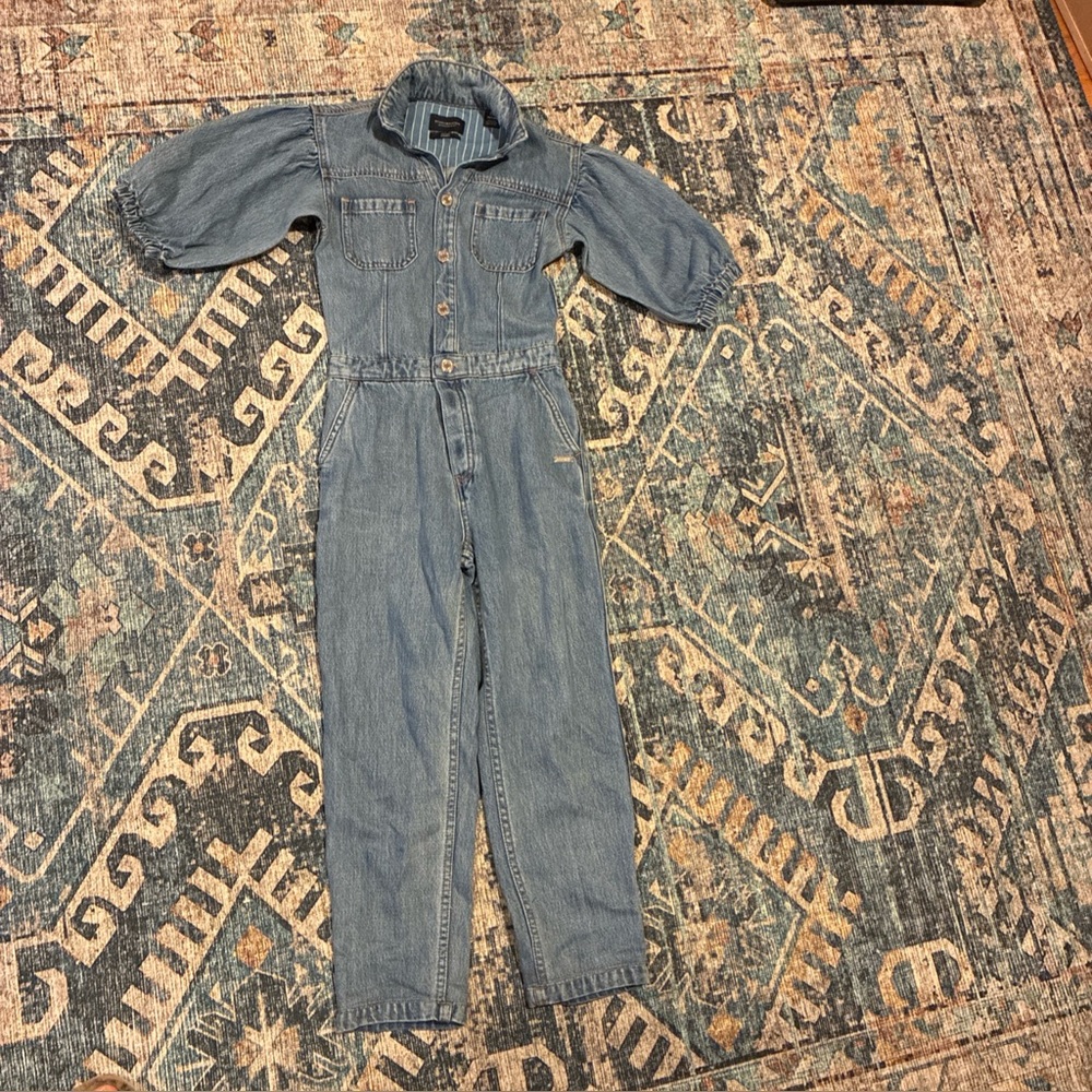 Scotch and Soda girls denim button front jumpsuit size 10